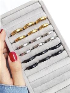 انگشتر استیل رنگ ثابت ، حلقه یا رینگ ست