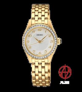 ساعت مچی زنانه سیکو Seiko مدل SUR388P1 – تمام طلایی با نگین‌های کریستال سواروسکی