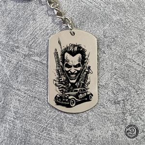 جاکلیدی / جاسوئیچی / گردنبند استیل جوکر 2 با حک دلخواه شما