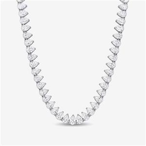 گردنبند اشکی رو به پایین نگین زیرکنیا سفید نقره اصل مدل تنیسی