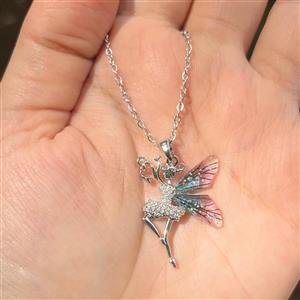 گردنبند دخترانه فرشته بال پروانه ای استیل