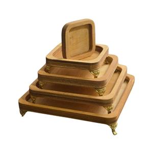 سینی مدل پایه دار چوبی 5 پارچه