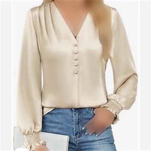 شومیز مجلسی زنانه یقه هفت کرپ الیزه سایز بندی