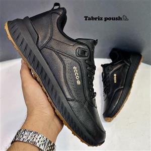 کفش طبی مردانه رویه طرح چرم اکو پرو دور دوخت رنگ سفید تبریز پوش