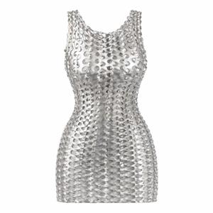 پیراهن دیسکویی فلسی رنگ نقره ای برند ویتاریتا کد 882