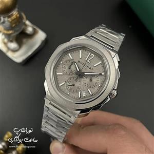ساعت مچی مردانه بولگاری اکتو روما کرنوگراف صفحه طوسی Bvlgari Octo Roma Chronograph Grey Dial