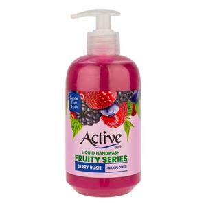 مایع دستشویی بنفش صدفی اکتیو مدل Fruity series با رایحه میوه های بری حجم 450 میلی لیتر