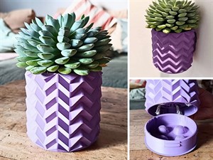 گلدان پلاستیکی دیواری طرح زیگزاگ Deco zigzag