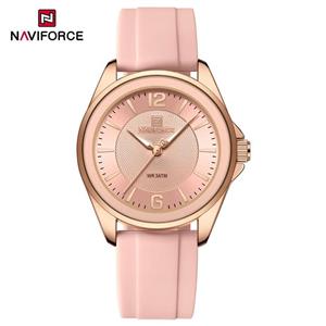 ساعت مچی زنانه naviforce NF5068 بند سیلیکونی