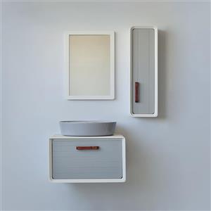 فول ست روشویی کابینتی مدل B-105 - رنگ سفید/زیمنس با سنگ زیمنس