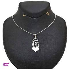 گردنبند نقره زنانه طرح مادر و قلب