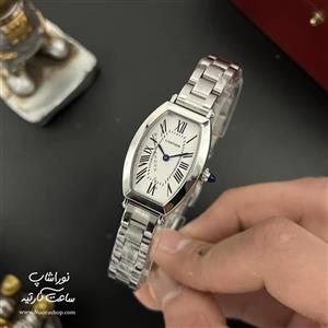 ساعت مچی زنانه کارتیه تونیو صفحه آبی Cartier Tonneau Blue Dial
