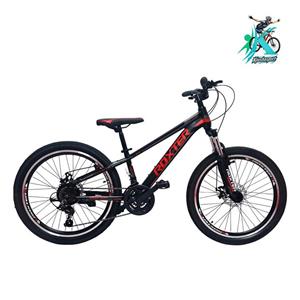 دوچرخه کوهستان روکستر سایز 24 بدنه استیل 21 دنده مشکی قرمز