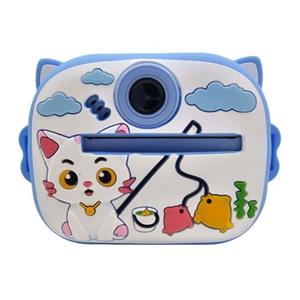 دوربین دیجیتال ناب سل مدل چاپ سریع شارژی موزیکال طرح گربه؛ با دقت موثر 48 مگاپیکسل، فیلمبرداری با رزولیشن FULL HD، نمایشگر ثابت، دارای گیم، قابلیت پخش موزیک به همراه یک عدد رول