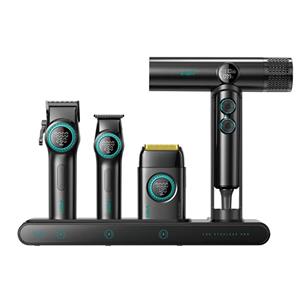 ست سشوار و ماشین اصلاح موی سر و صورت شارژی وی جی آر مدل Stepless pro مجموعه ۴ عددی