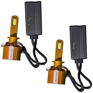 لامپ هدلایت نور بالا چراغ جلو تک حالته بست یدک مدل یخی کد X19 پایه H1 مناسب برای پژو 207 بسته 2 عددی