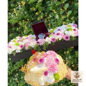 گل با کیک مناسب تولد مرد 8031 | کد: ZNB-SD3