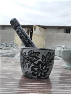 هاون سنگی طرح دار سایز متوسط