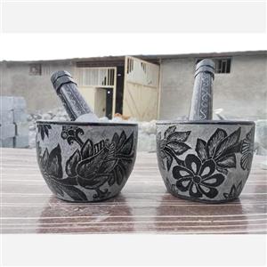 هاون سنگی متوسط سایز 2طرح دار