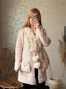 پالتو‌زنانه سفارش روس طرح روی  کار دست دوزی شده سایز مناسب ۳۴الی ۴۶