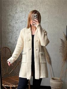 پالتو زنانه وارداتی طرح مروارید و صدف سایز مناسب ۳۴الی ۴۶