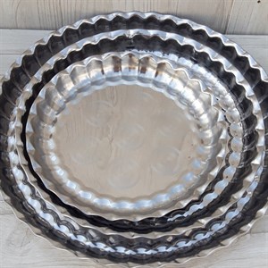 سینی بدون دسته طرح استپ دار لبه استیل  سایز 35*35 سانتی متر