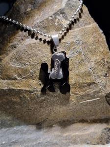 پلاک استیل طرح هاپو رنگ مشکی