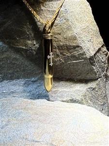 پلاک استیل طرح فشنگ جاساز 5سانت رنگ طلایی