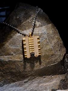 پلاک استیل طرح رولکس رنگ طلایی کد 13049