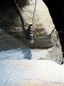 پلاک استیل طرح نارنجک رنگ سیلور