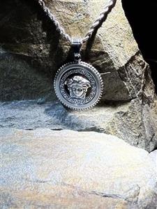 پلاک استیل طرح ورساج قطر 3.5 رنگ سیلور