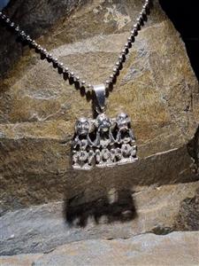 پلاک برنجی طرح سه میمون رنگ سیلور