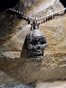 پلاک برنجی طرح اسکلت رنگ سیلور