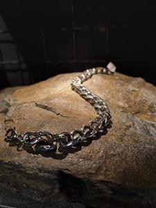 دستبند استیل کارتیر بافت درشت رنگ سیلور کد 12545