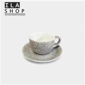 فنجان نعلبکی اسپرسو زرد مات شش عددی ایلا