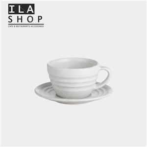 فنجان کاپوچینو سفید رینگ دار شش عددی ایلا