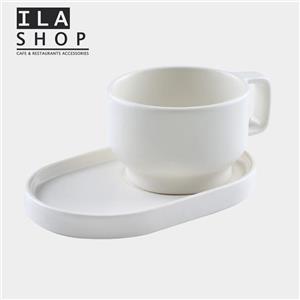 فنجان لاته سفید آرتیزان شش عددی ایلا