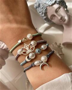 سری دستبند نقره با مروارید 