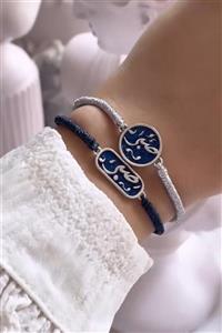 دستبند نقره صبر میناکاری 