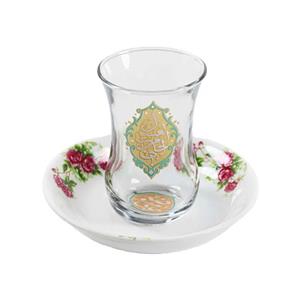 استکان و نعلبکی چینی احلی من العسل (6 عدد)