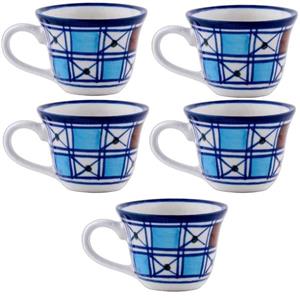 فنجان چینی میبد مروارید مدل شطرنجی بسته 5 عددی