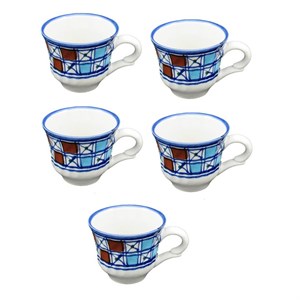 فنجان چینی میبد مروارید مدل شطرنجی بسته 5 عددی
