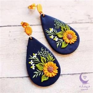 گوشواره هنری طرح گل آفتابگردان