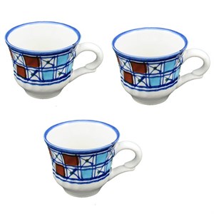 فنجان چینی میبدمروارید مدل شطرنجی بسته 3 عددی