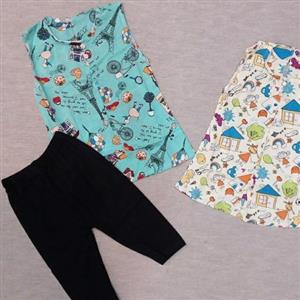 بلوز شلوارک نخی نوزادی دخترانه سیدا دایان Baby Girls Cotton Blouse and Shorts Sida Dayan 