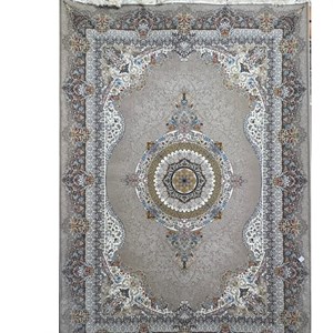 فرش ماشینی 1200 شانه فرش توس مشهد زمینه دودی لایت حاشیه دودی لایت مدل 1224