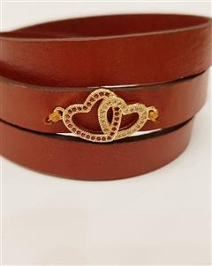 دستبند چرمی با پلاک قلب