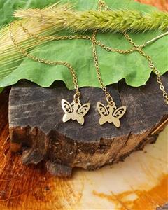 گوشواره بخیه ای طرح پروانه آمیتیس