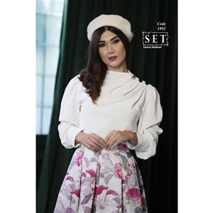 ست شومیز و دامن مجلسی مدل سوفیا رنگ نباتی کد 1892 برند SET