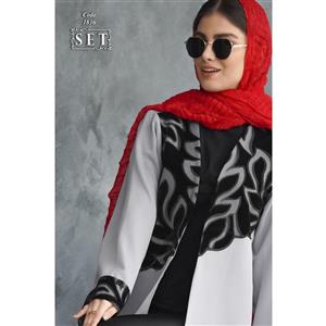 مانتو مزون دوز مجلسی مدل پارمیدا رنگ طوسی کد 1836 برند SET
